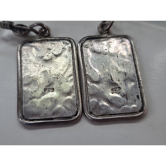 925 Sterling Silver Dragon Themed Rectangular Shaped Dangling Pierced Earrings - Picture 7 of 10